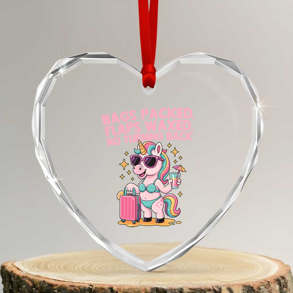 Funny Girls Trip Unicorn Heart Crystal Glass Ornament Bags Packed Flaps Waxed No Turning Back Bikini Vacation Bachelorette - Wonder Print Shop