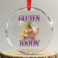 Funny Gluten Free Frog Princess Toilet Meme Crystal Glass Ornament Gluten Got Me Tootin