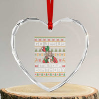 Funny Go Jesus Its Your Birthday Heart Crystal Glass Ornament Christmas Christian Religious God - Wonder Print Shop