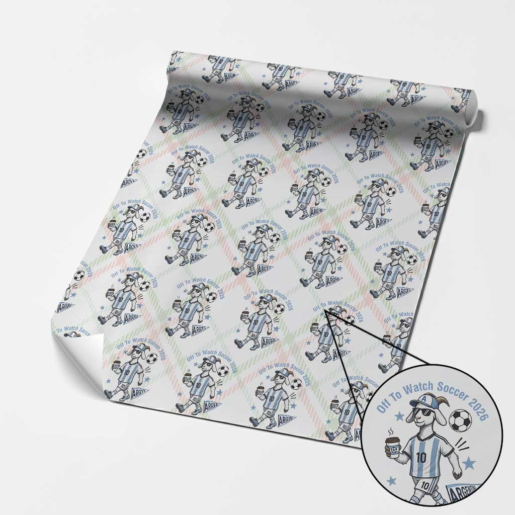 Funny Goat Football Lover Wrapping Paper Roll Off To Watch Argentina Soccer 2026