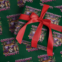 Funny Goddammit Cat Princess Meme Wrapping Paper Roll Cartoon Style
