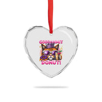Funny Goddammit Cat Princess Meme Heart Crystal Glass Ornament Cartoon Style