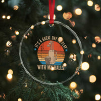 Funny Golf Crystal Glass Ornament Retro Its A Great Day To Play With My Balls - Wonder Print Shop