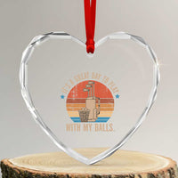 Funny Golf Heart Crystal Glass Ornament Retro Its A Great Day To Play With My Balls - Wonder Print Shop