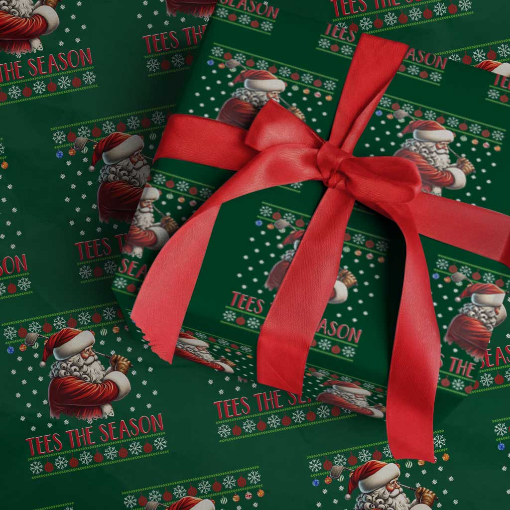 Funny Golf Holiday Gift Wrapping Paper Roll Tees The Season Ugly Sweater - Wonder Print Shop