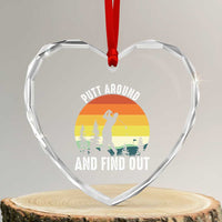 Funny Golf Quote Heart Crystal Glass Ornament Putt Around And Find Out - Wonder Print Shop