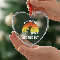 Funny Golf Quote Heart Crystal Glass Ornament Putt Around And Find Out - Wonder Print Shop