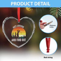 Funny Golf Quote Heart Crystal Glass Ornament Putt Around And Find Out - Wonder Print Shop