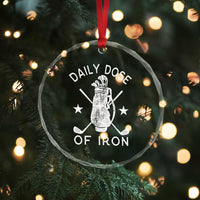 Funny Golfer Crystal Glass Ornament Daily Dose of Iron Golf