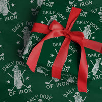 Funny Golfer Wrapping Paper Roll Daily Dose of Iron Golf