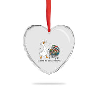 Funny Goose Book Lover Heart Crystal Glass Ornament I Have No Shelf Control