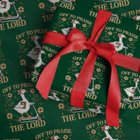 Funny Goose Christian Wrapping Paper Roll Off To Praise The Lord Bible Verse Trendy Church