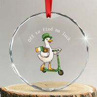 Funny Goose Christian St Patricks Day Crystal Glass Ornament Off To Find Me Lucky