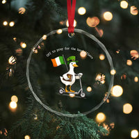 Funny Goose Christian St Patrick's Day Crystal Glass Ornament Off To Pray For The Kerfufflers
