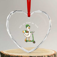 Funny Goose Christian St Patricks Day Heart Crystal Glass Ornament Off To Find Me Lucky