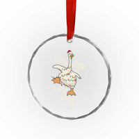 Funny Goose Christmas Crystal Glass Ornament Festive Goose On The Loose Xmas Lights - Wonder Print Shop