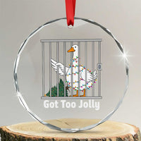 Funny Goose Christmas Crystal Glass Ornament Got Too Jolly - Wonder Print Shop