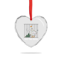 Funny Goose Christmas Heart Crystal Glass Ornament Got Too Jolly - Wonder Print Shop
