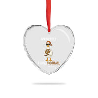 Funny Goose Football Heart Crystal Glass Ornament Apparently I Like Football - Wonder Print Shop