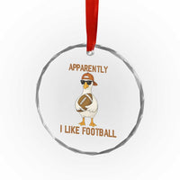 Funny Goose Football Meme Crystal Glass Ornament Apparently I Like Football - Wonder Print Shop