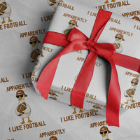 Funny Goose Football Meme Wrapping Paper Roll Apparently I Like Football - Wonder Print Shop