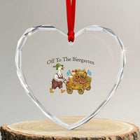 Funny Goose German Beer Festival Heart Crystal Glass Ornament Off To The Biergarten