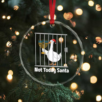 Funny Goose Hanukkah Chanukah Crystal Glass Ornament Not Today Santa - Wonder Print Shop