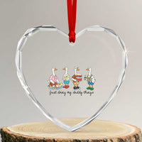 Funny Goose Just Doing My Daddy Things Heart Crystal Glass Ornament Fathers Day Gift
