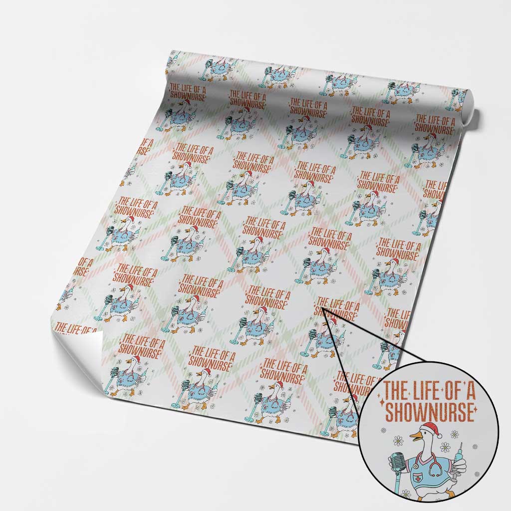 Funny Goose Nurse Christmas Wrapping Paper Roll The Life Of A Shownurrse - Wonder Print Shop