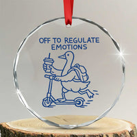 Funny Goose Psychologist Crystal Glass Ornament Off To Regulate Emotions Mental Health Counselor