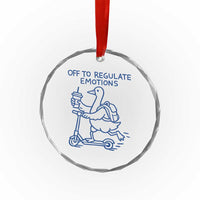 Funny Goose Psychologist Crystal Glass Ornament Off To Regulate Emotions Mental Health Counselor