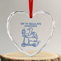 Funny Goose Psychologist Heart Crystal Glass Ornament Off To Regulate Emotions Mental Health Counselor