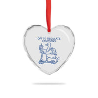 Funny Goose Psychologist Heart Crystal Glass Ornament Off To Regulate Emotions Mental Health Counselor