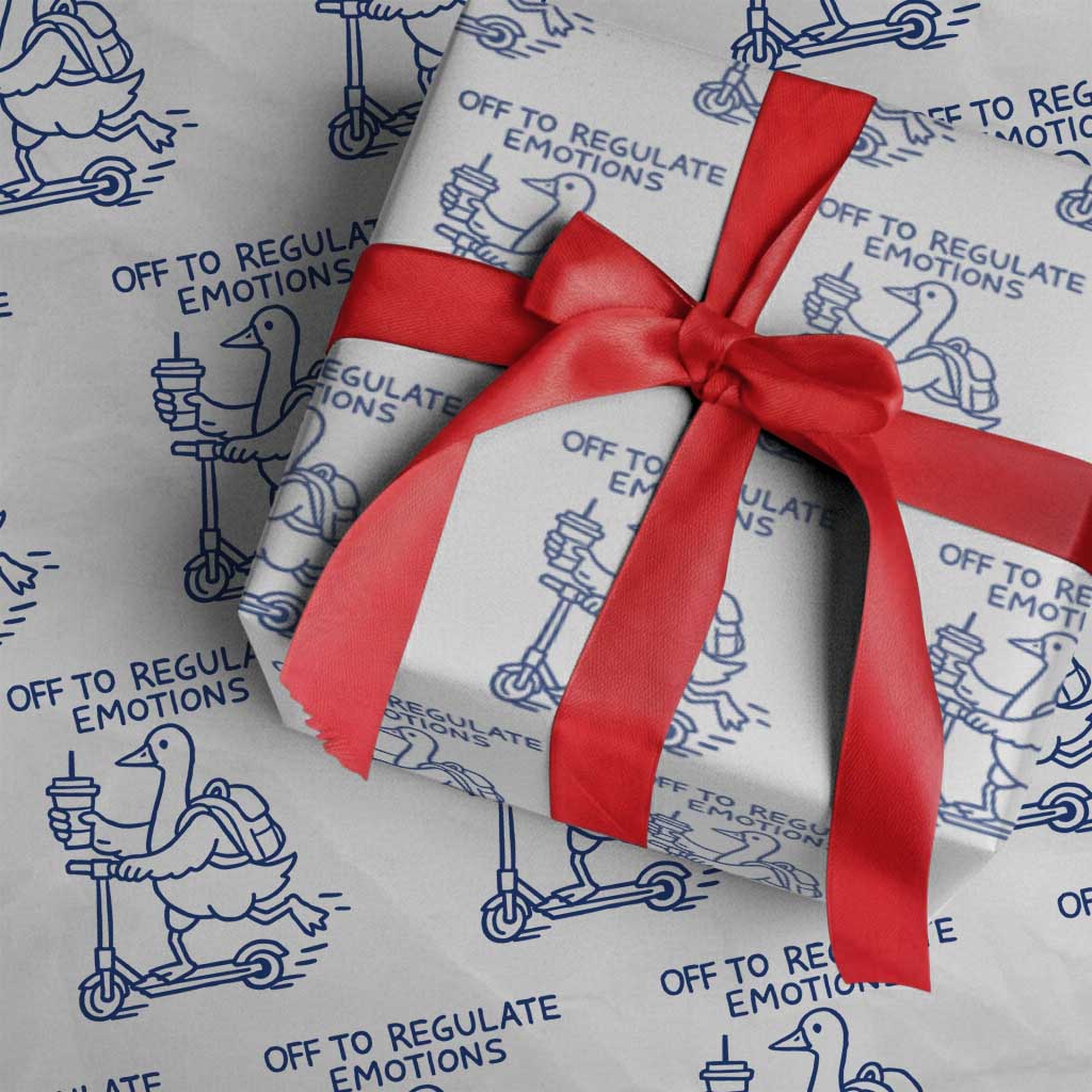 Funny Goose Psychologist Wrapping Paper Roll Off To Regulate Emotions Mental Health Counselor
