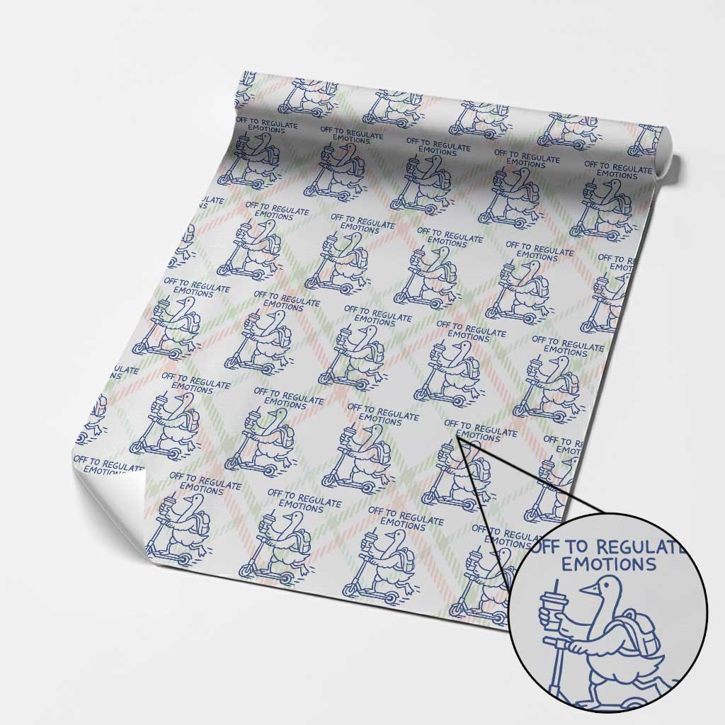 Funny Goose Psychologist Wrapping Paper Roll Off To Regulate Emotions Mental Health Counselor