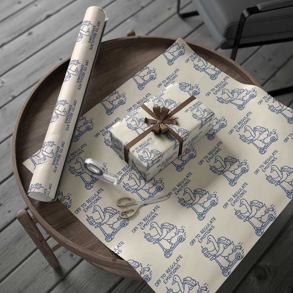 Funny Goose Psychologist Wrapping Paper Roll Off To Regulate Emotions Mental Health Counselor