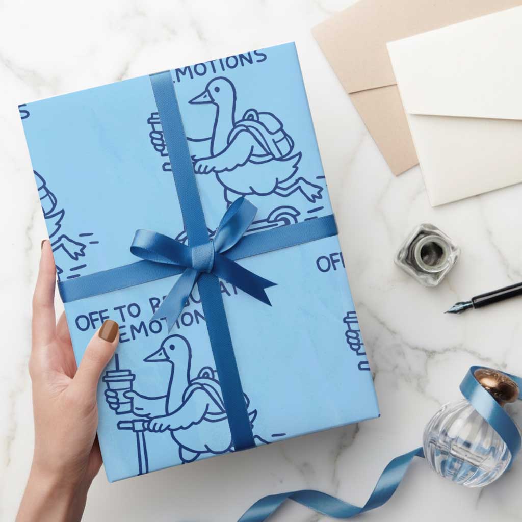 Funny Goose Psychologist Wrapping Paper Roll Off To Regulate Emotions Mental Health Counselor