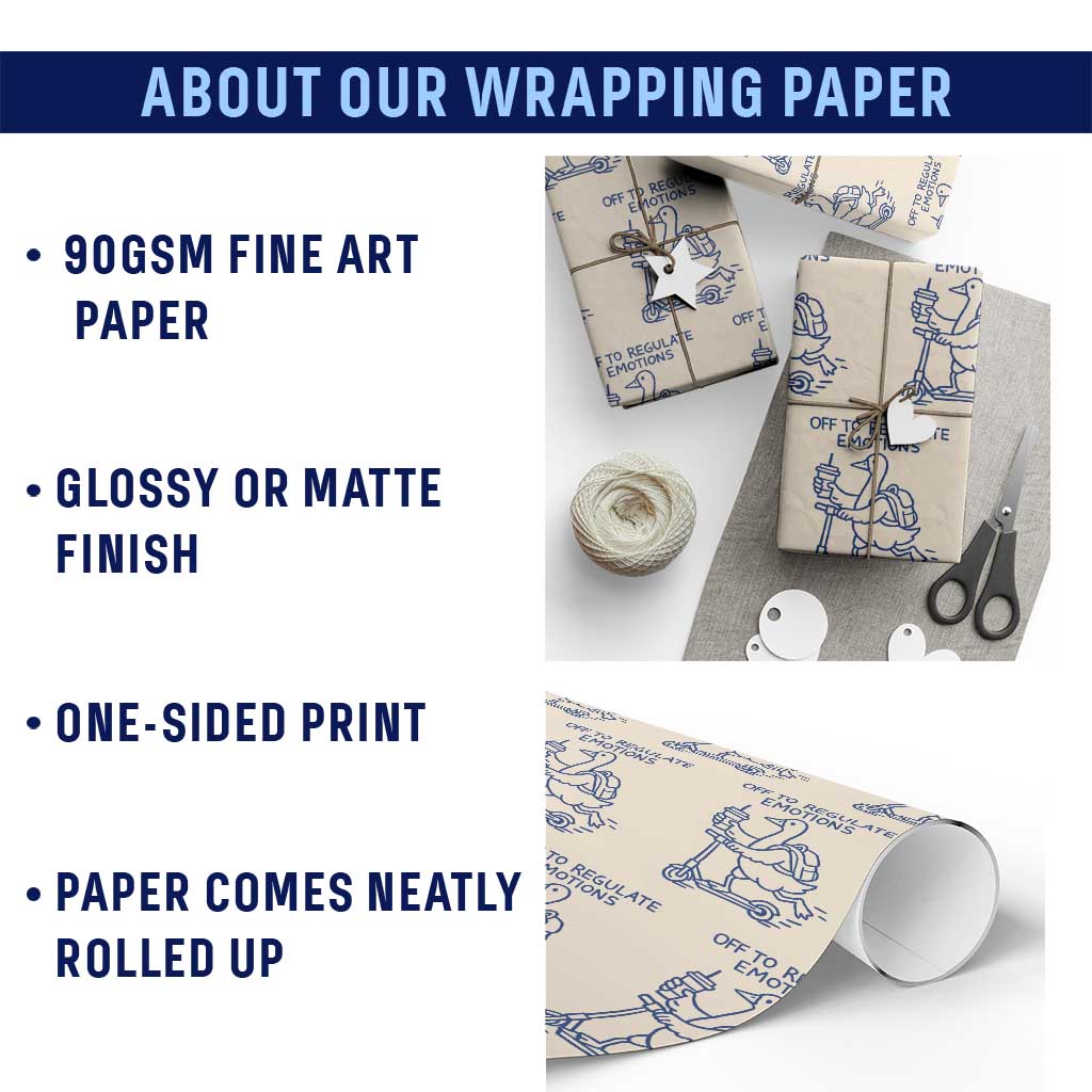 Funny Goose Psychologist Wrapping Paper Roll Off To Regulate Emotions Mental Health Counselor