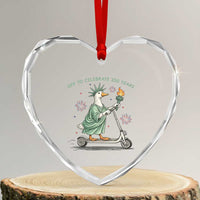 Funny Goose Statue Of Liberty Heart Crystal Glass Ornament Off To Celebrate 250 Year