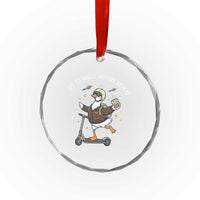 Funny Goose Support Freedom Crystal Glass Ornament Off To Watch History Repart