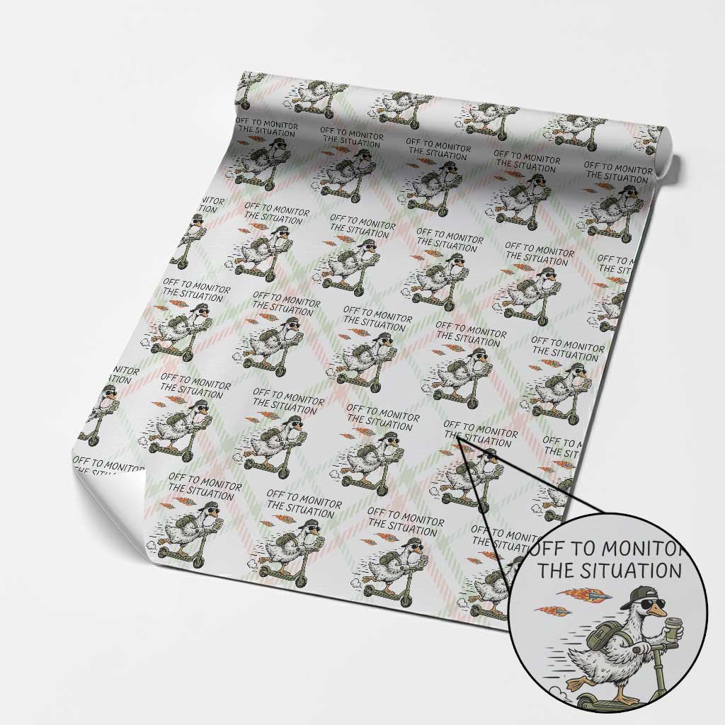 Funny Goose Support Freedom Meme Wrapping Paper Roll Off To Monitor The Situation