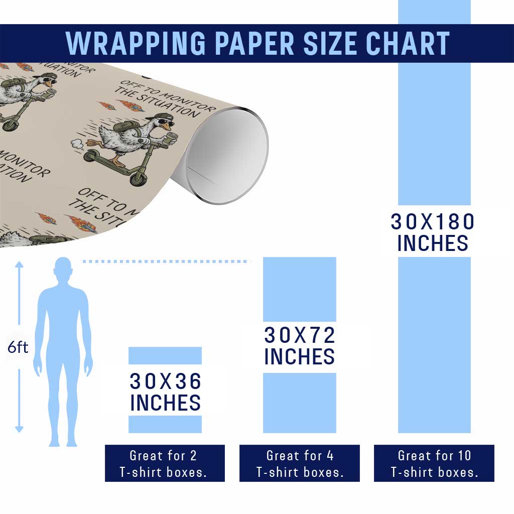 Funny Goose Support Freedom Meme Wrapping Paper Roll Off To Monitor The Situation