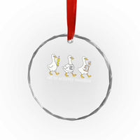 Funny Goose Teacher Testing Day Crystal Glass Ornament Off to Actively Monitor