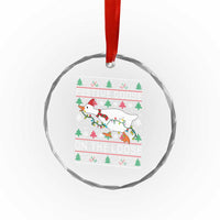 Funny Goose Ugly Christmas Crystal Glass Ornament Festive Goose On The Loose - Wonder Print Shop