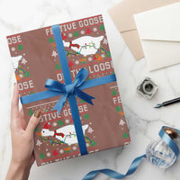 Funny Goose Ugly Christmas Wrapping Paper Roll Festive Goose On The Loose - Wonder Print Shop