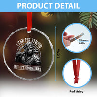 Funny Gorilla Mechanic Crystal Glass Ornament I Can Fix Stupid But Its Gonna Hurt