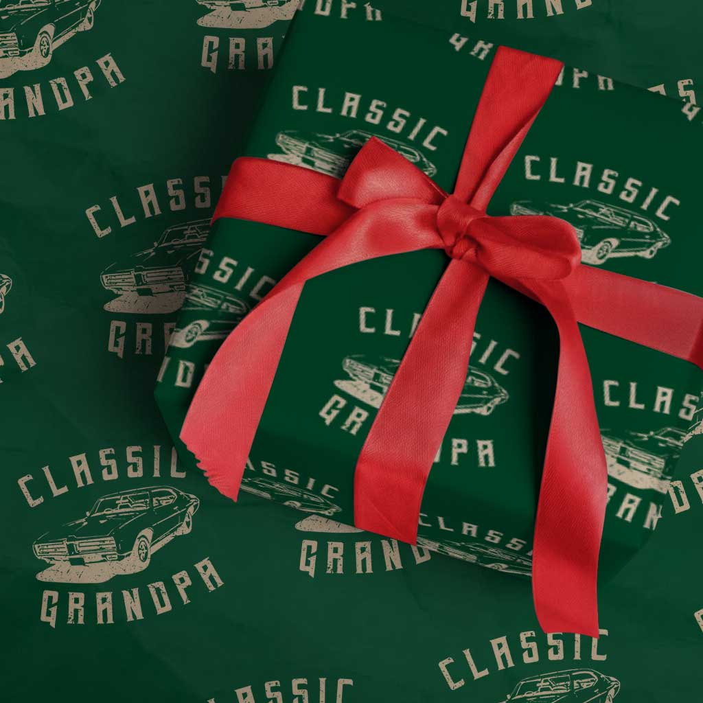Funny Grandpa Classic Car Graphic Wrapping Paper Roll