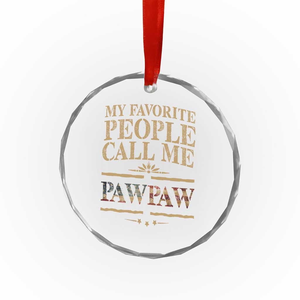 Funny Grandpa Crystal Glass Ornament My Favorite People Call Me Pop Pop Retro American Flag - Wonder Print Shop