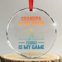 Funny Grandpa Tennis Quote Crystal Glass Ornament Tennis Is My Game - Wonder Print Shop