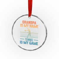 Funny Grandpa Tennis Quote Crystal Glass Ornament Tennis Is My Game - Wonder Print Shop